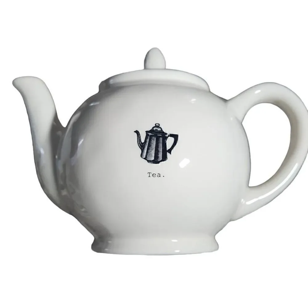 Rae Dunn Artisan Collection White Black Tea Pot